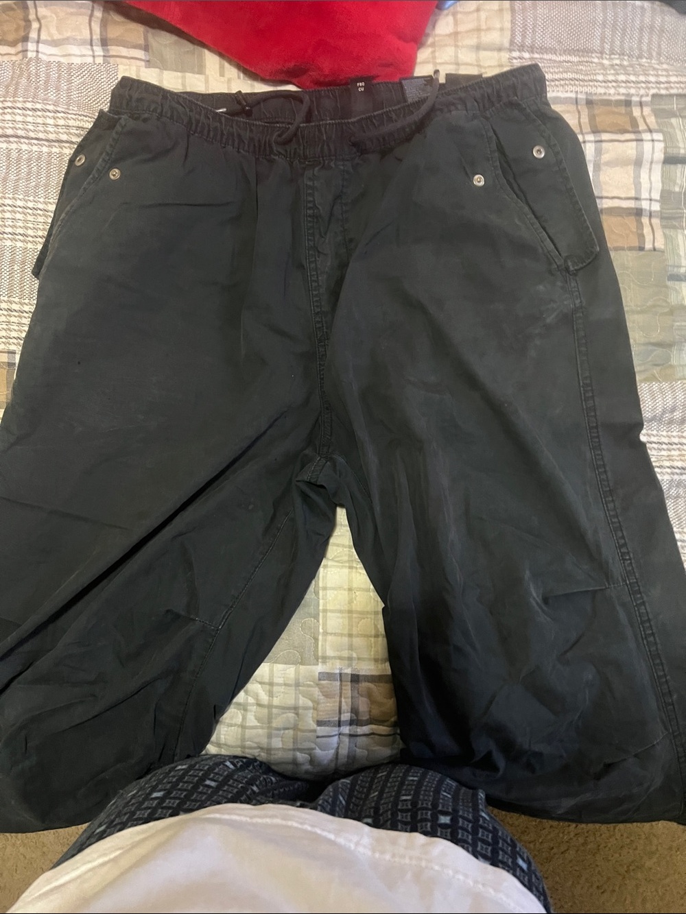H&M Black Cargo Drawstring Jogger Pants
